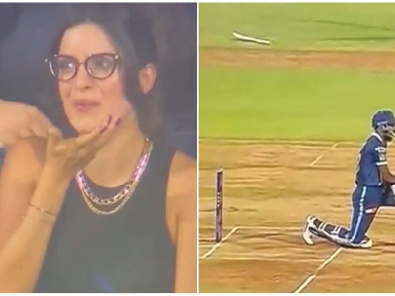IPL 2022: हार्दिक पांडया के हाथ से छूटा बल्ला तो स्टैंड में बैठी उनकी पत्नी भी रह गईं दंग, पूछा ' यह क्या हुआ'  