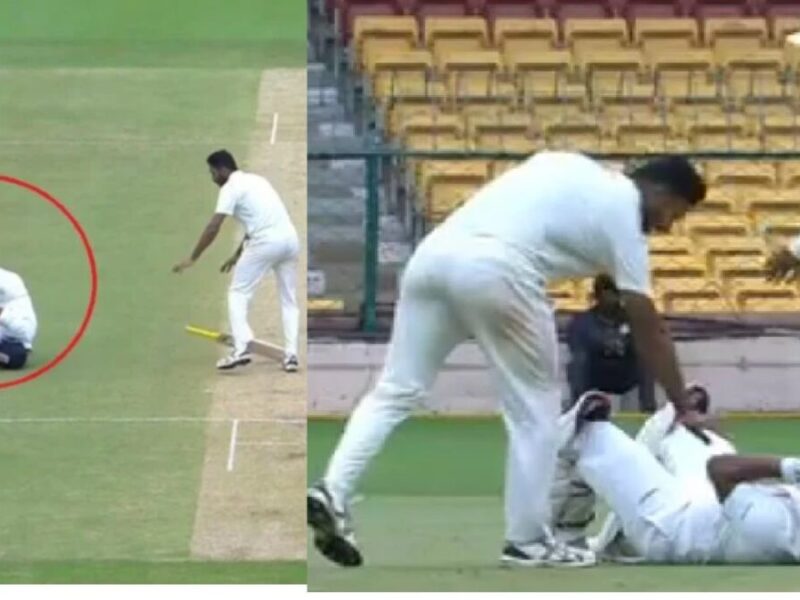 RANJI TROPHY FINAL 2022: शॉर्ट मारने के बाद गेंदबाज से टकराकर बुरी तरह गिर पड़े सरफराज खान, मैदान पर होते-होते टली एक बड़ी दुर्घटना