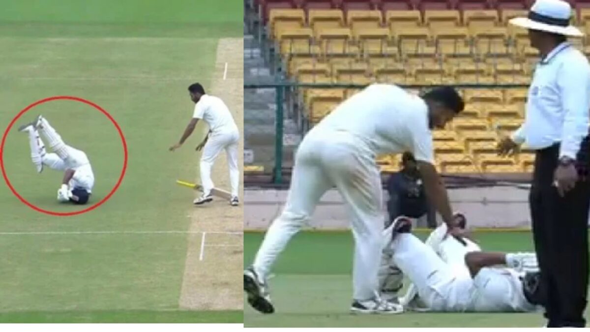 RANJI TROPHY FINAL 2022: शॉर्ट मारने के बाद गेंदबाज से टकराकर बुरी तरह गिर पड़े सरफराज खान, मैदान पर होते-होते टली एक बड़ी दुर्घटना
