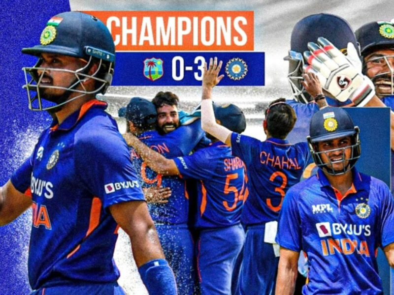 भारत ने 3-0 से वेस्टइंडीज का किया सूपड़ा साफ