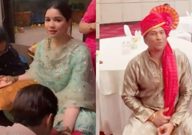 Sachin Tendulkar ने सिर पर बांधी पगड़ी तो बेटी सारा तेंदुलकर के हाथों में नजर आई मेहंदी, जानिए किसकी है शादी