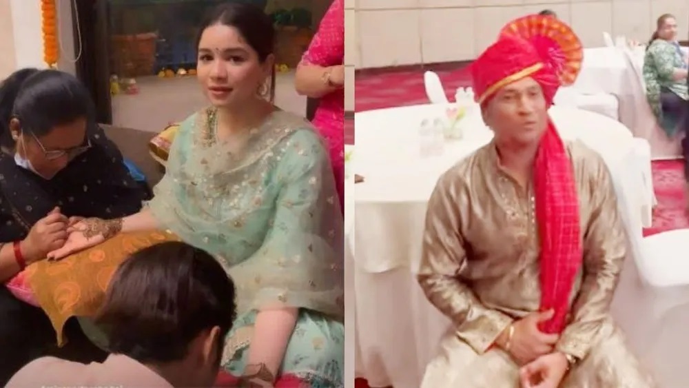 Sachin Tendulkar ने सिर पर बांधी पगड़ी तो बेटी सारा तेंदुलकर के हाथों में नजर आई मेहंदी, जानिए किसकी है शादी