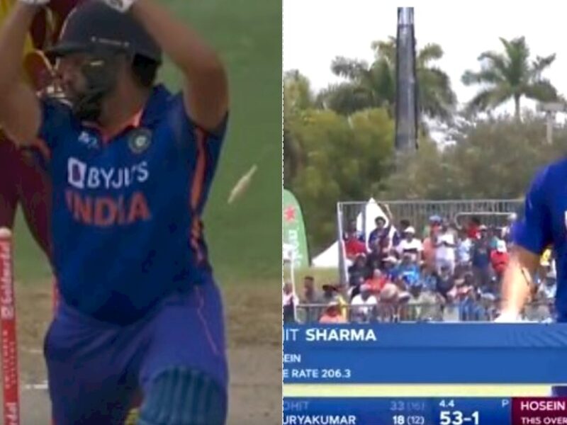 VIDEO: भारत को शानदार शुरुआत दिला के कप्तान हिटमैन लल्लू से गेंद पर खा गए चकमा, देखें कैसे हुई रोहित शर्मा की आतिशी पारी का दी एन्ड