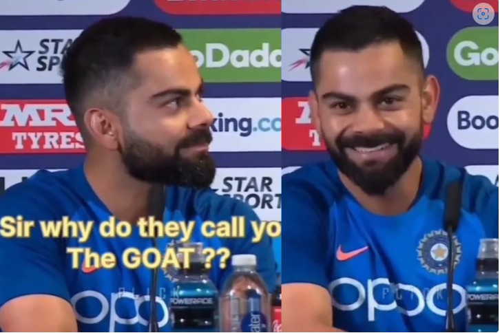 विराट कोहली से पत्रकार ने पूछा, ‘लोग आपको GOAT क्यों कहते है…?’ किंग कोहली ने दिया ऐसा रिएक्शन वीडियो हो गया वायरल