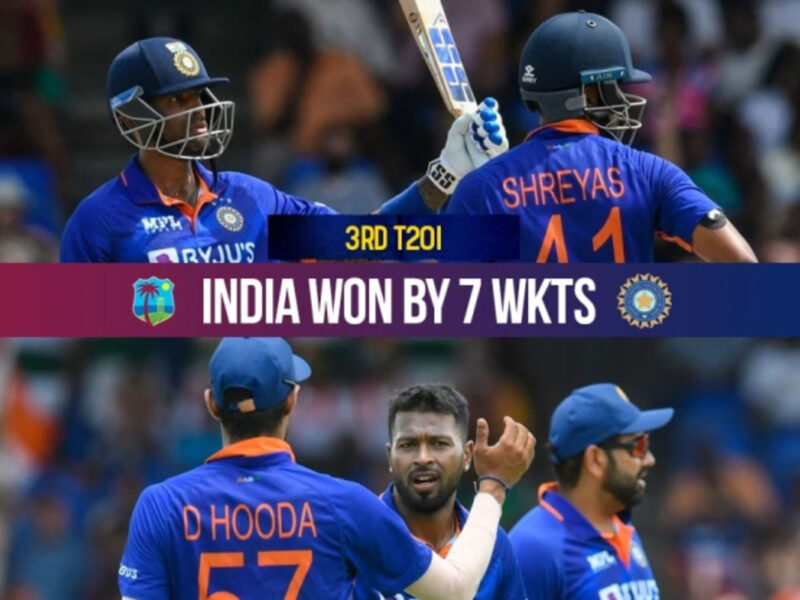 IND vs WI: भारत ने वेस्टइंडीज को तीसरे टी20 में 7 विकेट से दी करारी मात, सूर्यकुमार की चमक के आगे विंडीज़ गेंदबाज़ो का निकला दम