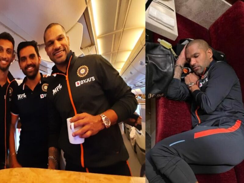 ZIM vs IND: जिम्बाब्वे के लिए टीम इंडिया ने आधी रात को भरी उड़ान, एयरपोर्ट पर ही सो गए गब्बर, वायरल हुई तस्वीर