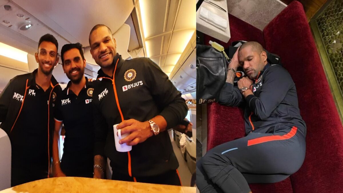 ZIM vs IND: जिम्बाब्वे के लिए टीम इंडिया ने आधी रात को भरी उड़ान, एयरपोर्ट पर ही सो गए गब्बर, वायरल हुई तस्वीर