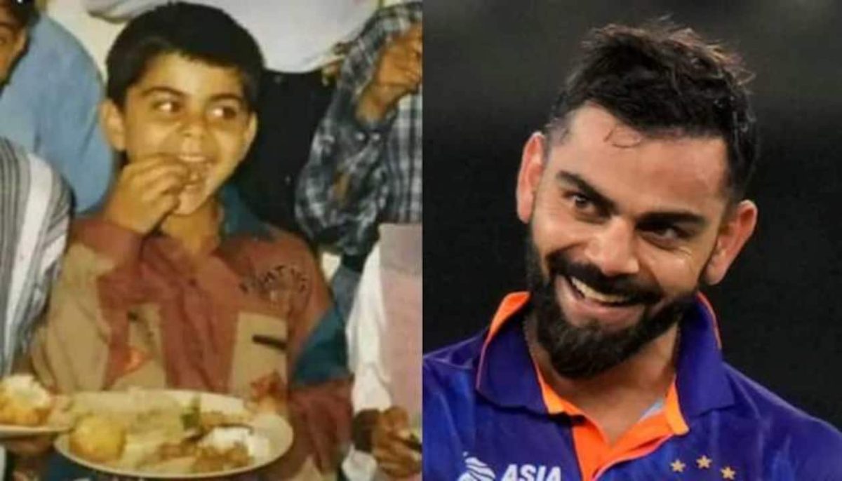 हाथ में खाने की प्लेट लिए हुए Virat Kohli ने शेयर कर दी बचपन की तस्वीर, कैप्शन ने चुरा लिया सभी का दिल