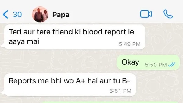 पिता ने बेटी को कर दिया ऐसा मैसेज की लड़की रह गई हैरान, वायरल हो गई Whatsapp चैट