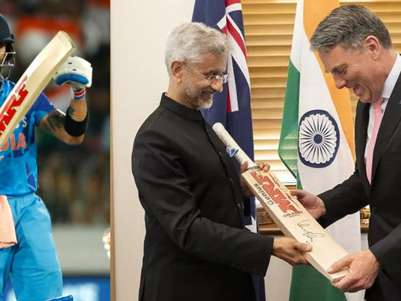 T20 World Cup: भारत के विदेश मंत्री एस जयशंकर ने ऑस्ट्रेलियाई उप प्रधान मंत्री को भेंट किया विराट कोहली का बल्ला, तस्वीर हुई वायरल