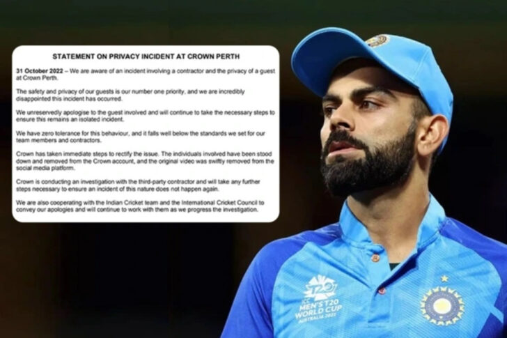 "हम इस घटना में शामिल मेहमान से बिना शर्त माफी...", विराट कोहली के कमरे का वीडियो लीक होने का के बाद होटल ने जारी किया बयान
