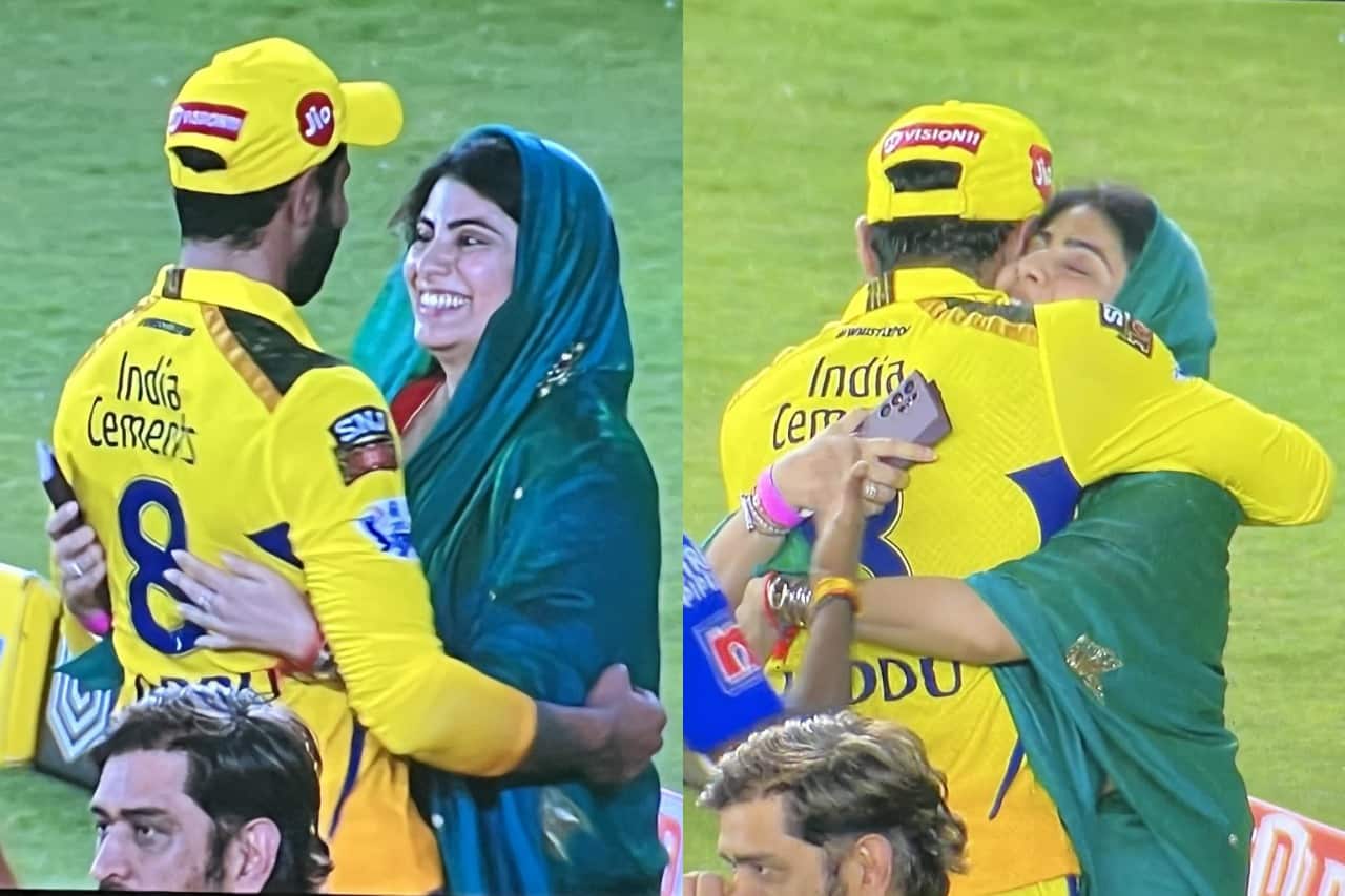 IPL 2023 FINAL: CSK के चैंपियन बनते ही पत्नी रिवाबा को Ravindra Jadeja ने लगाया गले तो दिखा खास अंदाज, फैंस हुए जिसके दिवाने